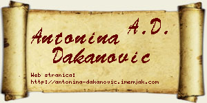 Antonina Dakanović vizit kartica